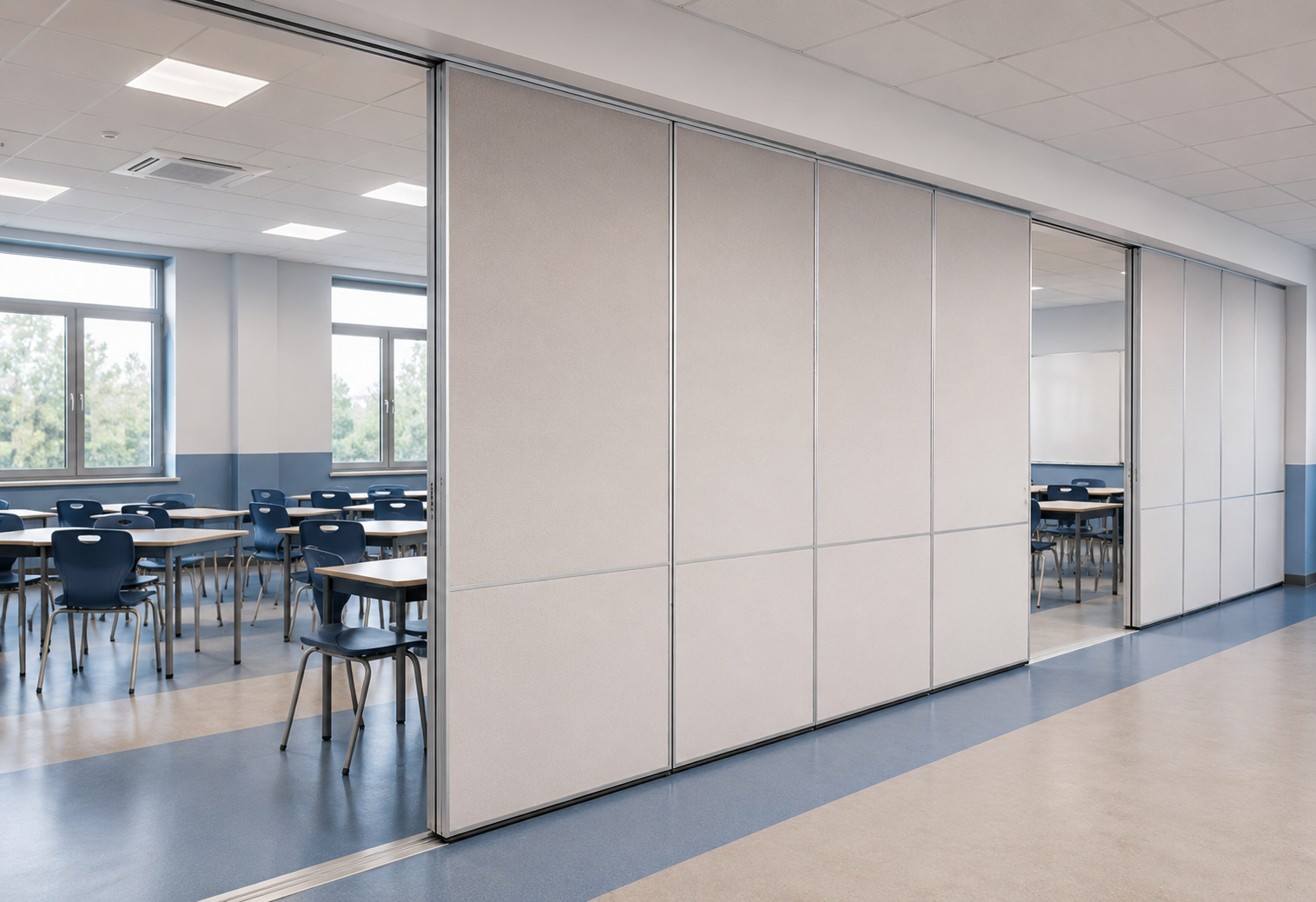 Pareti mobili per scuole e aule formazione: sicurezza, acustica e flessibilità